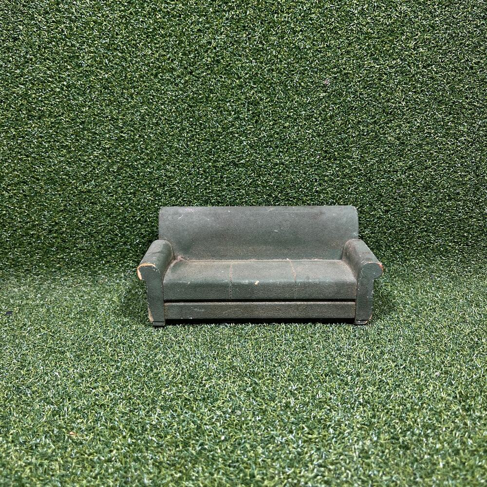 Vintage Strombecker Miniature Wooden Dollhouse Couch Sofa